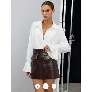 commense Pleated Bell Sleeve Shirt